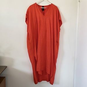 Zero + Maria Cornejo Rae Caftan Linen Drape Aperol